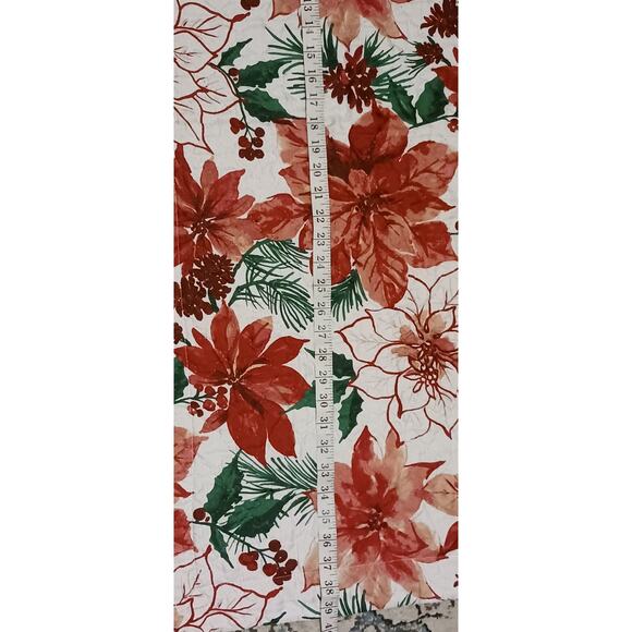 Modern Sothern Home Quilted Christmas Poinsettias King Size Pillow Shams 2 pack - Picture 4 of 6